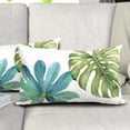 thumbnail image 5 of Green Tropical Leaf Lumbar Pillow Covers Set of 2 12x20 Inch Monstera Palm Leaves Couch Pillow Cases Botanical Plant Summer Throw Pillows Vibrant Home Decor for Living Room Bedroom Bed Cushion O, 5 of 6