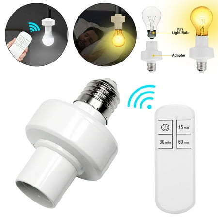 

Wireless Remote Control Light Lamp E27 Screw Bulb Base Holder Cap Socket Switch