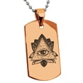 thumbnail image 4 of Tioneer Stainless Steel All Seeing Eye Sacred Lotus Engraved Dog Tag Pendant Necklace, 4 of 4