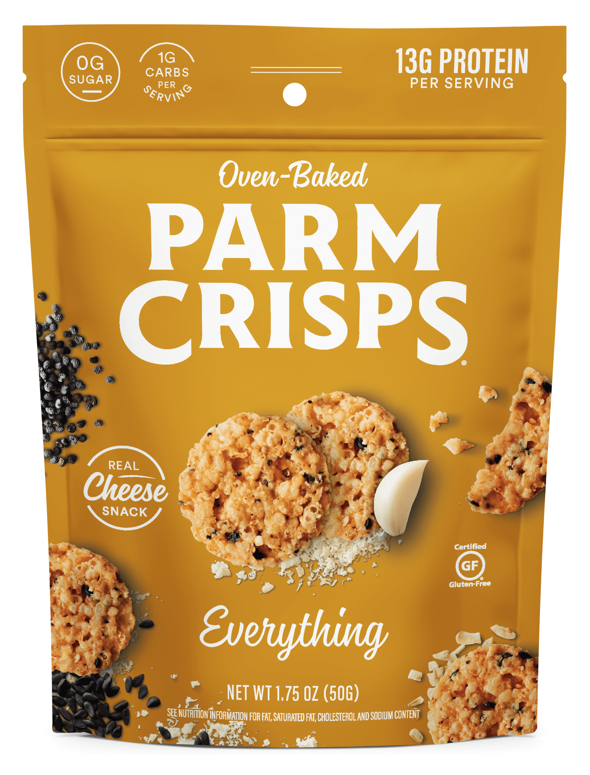 ParmCrisps Everything Real Cheese Oven-Baked Parm Crisp Snack, 1.75 oz