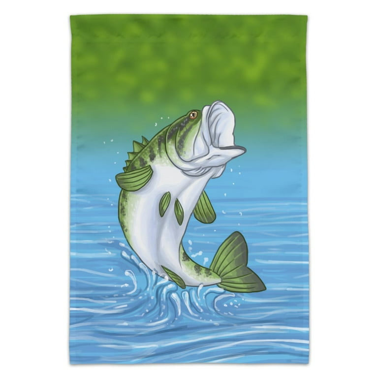 Bass Fish Jumping out of Water Fishing Garden Yard Flag