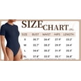 thumbnail image 4 of Vafful Bodysuits for Women Short Sleeve Going Out Outfits Shirts Body Suits Ribbed Knit Slim Fitted Button Down Tops Black S, 4 of 7