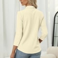 thumbnail image 4 of Women's Stand Collar 3/4 Sleeve Blouse Casual Basic Top All Season Fashion Trending Apparel, 4 of 6