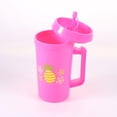 thumbnail image 3 of 32 FL OZ MAINSTAYS DOUBLE WALL PLASTIC PINK TUMBLER WITH HANDLE & STRAW, 3 of 5