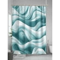 thumbnail image 5 of Abstract Shower Curtain Set ，Waterproof Fabric Shower Curtains Teal Green Ocean Waves Texture Modern Shower Curtains for Bathroom,Bathroom Decor 36"x72", 5 of 6