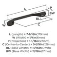 thumbnail image 3 of Amerock Ravino 5-1/16 inch Center-to-Center Oil-Rubbed Bronze Cabinet or Furniture Pull, 25 Pack, 3 of 4