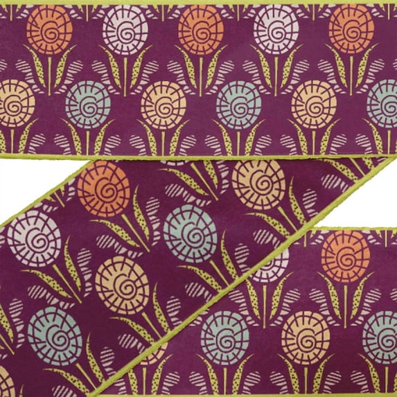 IBA Indianbeautifulart Black Leaves & Floral Block Ribbon Trim Tape Fabric Laces For Crafts Printed Velvet Trim 9 Yards Sewing Accessories 3 Inches