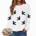 thumbnail image 6 of TOWED22 Womens Pumpkin Sweater Fall Winter Long Sleeve Halloween Sweatshirts Funny Pumpkin Witch Tunic Tops Casual Tops(White,M), 6 of 9
