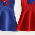 thumbnail image 5 of mgoYE Toddler Girl Clothes Sets 4th Fourth July Toddler Girl Outfit USA Romper Spaghetti Strap Bell Bottoms Jumpsuit Red White Blue Outfits|Blue 2-3 Years, 5 of 6