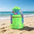 thumbnail image 4 of 1-3PC Mesh Beach Bag Drawstring Backpack Swim Pool Toy Bag Waterproof Breathable Large Capacity Foldable with Zipper Pocket for Swimming Sports Gym Travel Lightweight Adjustable Straps, 4 of 5