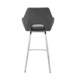 thumbnail image 5 of Armen Living Indoor Aura Gray Faux Leather and Brushed Stainless Steel Swivel 30" Bar Stool, 5 of 11
