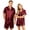 Wine, variant on Hkoxplj Couple Matching Pajamas Sets Silk Short Sleeve Button Down Sleepwear Satin Pjs Shorts Set Soft Loungewear