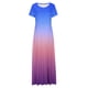 thumbnail image 3 of Vestido de Verano para las Mujeres Gradiente Impreso Cuello en V Manga Corta de la Longitud Del Tobillo Vestido, Vestido Corto de Verano, 3 of 5