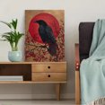 thumbnail image 5 of Raven Red Sun Canvas Painting，Nature Wall Decor for Living Room Bedroom Office Hotel Lobby Entryway, 5 of 8
