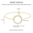 thumbnail image 4 of Rosec Jewels Lab Created Diamond Bracelet - Open Circle Chain Bracelet - Ef-VS Quality - Valentines Day Gift, 10K Yellow Gold, 7.0 inches, 4 of 5