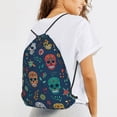 thumbnail image 6 of XMXT Unisex Drawstring Backpack for Women Men, Colorful Skull Patterns Waterproof Gym Bag String Bags for Shopping Sport Travel, m, 6 of 8
