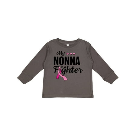 

Inktastic Breast Cancer Awareness My Nonna is a Fighter Gift Toddler Boy or Toddler Girl Long Sleeve T-Shirt