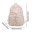 thumbnail image 2 of XIMIN Women White Ribbon Bowknot Tie Pattern Backpack Fashion Aesthetic BackpacksWater Proof Nylon Rucksack Teens Large Capacity Kawaii Backpack, 2 of 4