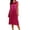 Hot Pink, variant on Women's Fashion Metallic Midi Dress Round Neck Ruched Sleeveless Loose Fit Dress Ideal for Wedding Guest and Special Occasions