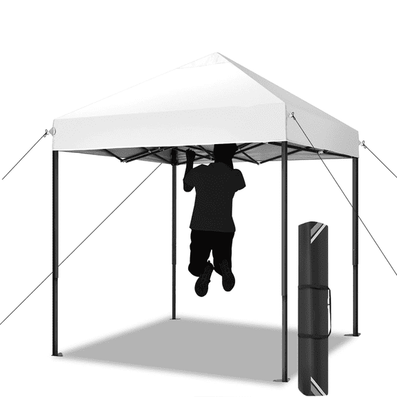 COBIZI Canopy Tent 6.6’x6.6’ Folding Outdoor Pop Up Heavy Duty Canopy for Beach Camping-White