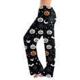 thumbnail image 5 of Satingcolo Halloween Pajama Pants Women Cute Funny Print Pajamas Casual Elastic Waist Palazzo Pants Fall Pajamas, 5 of 6