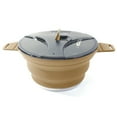 thumbnail image 3 of Yucurem Foldable Portable Camping Cooker Pot Silicone Outdoor Kettle Cookware Camping Kitchen Utensils (Khaki), 3 of 8