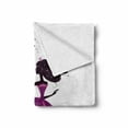 thumbnail image 2 of Princess Soft Flannel Fleece Throw Blanket, Graphic Silhouette Princess Holding a Cage of Butterflies, Cozy Plush for Indoor and Outdoor Use, 50" x 70", Dark Magenta Dark Brown, by Ambesonne, 2 of 6