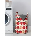 thumbnail image 3 of Fruit Laundry Bag, Vintage Art Style Inspired Whole and Half Sliced Apples Illustration, Basket with Handles Drawstring Closure for Laundromats, 13" x 19", Pale Eggshell Multicolor, by Ambesonne, 3 of 4