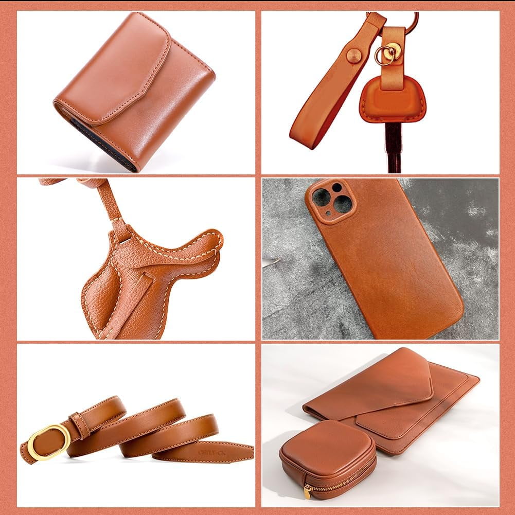 24×12" PU Leather Sheets 2mm Thick Tooling Leather Square Cowhide Craft Leather Pieces Rectangle Leather Fabric for Crafts Tooling Sewing Hobby Workshop Peru Peru