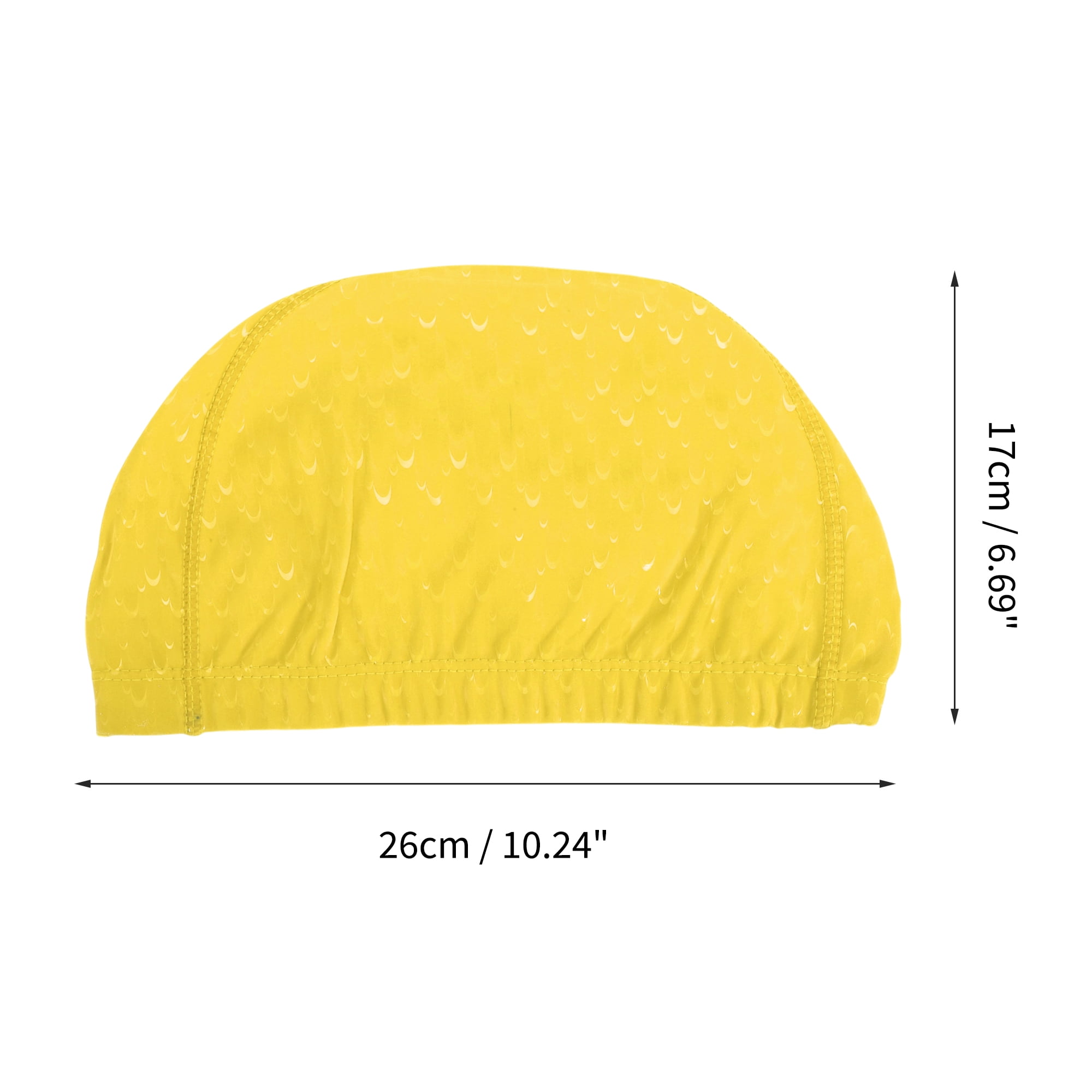 Unique Bargains Pleated Style Swimming Cap 1 Pc Bright Yellow