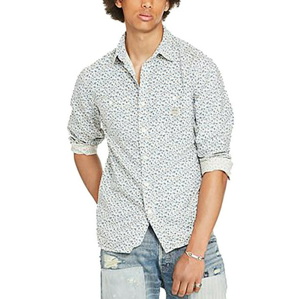 New 3017-2 Denim & Supply Ralph Lauren Men's Floral-Print Long-Sleeve Shirt,  M, $69 