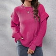 thumbnail image 2 of Herrnalise Women's Knitted Crop Tops Ladies Fashion Casual Pure Color Drop Shoulder Long Sleeve Loose Knitted Sweater Pullover Jumper Sweaters, 2 of 3