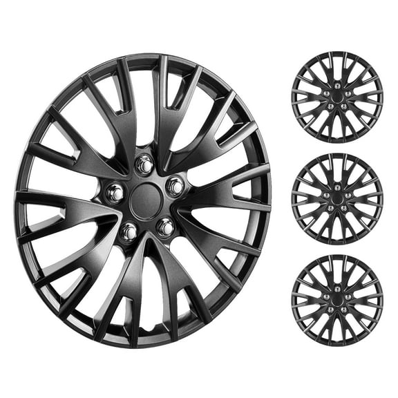 VEVOR Wheel Rim Cover Hubcaps, 16 in Diameter, Sturdy & Durable Scratch-Resistant Hubcap with Snap & Valve Nozzle Hole, ABS & PC Hubcap with High Rigidity & Less Wind Drag