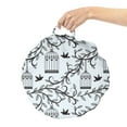 thumbnail image 2 of Birds Round Floor Cushion with Handle, Ornate Cages Branch of Tree Silhouette and Animals Floral Modern Print, Decorative Pillow for Living Room & Dorms, 18" Round, Blue Black, by Ambesonne, 2 of 4