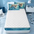 thumbnail image 4 of Erosebridal Marine Cat Zipper Twin Comforter Sets with Fitted Sheet and 2 Pillowcases, Cute Animal Zipper Bedding Set, Reversible, 4 of 7