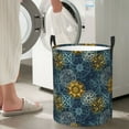 thumbnail image 4 of Lsque Vintage Compass pattern Laundry Hamper Basket, Tall Woven Rope Hamper Basket for Clothes, Lightweight Storage Basket, Collapsible Waterproof-Small, 4 of 8