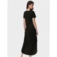 thumbnail image 3 of Women's Basic Dress – Short Sleeve Basic Stretch Casual Swing Flowy T Shirt Long One Piece, 3 of 4