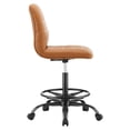 thumbnail image 3 of Modway Ripple Vegan Leather Armless Drafting Chair in Black/Tan, 3 of 9