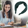 thumbnail image 2 of Unique Bargains 1 Pc Fashion Cross Wide Headbands for Women Blackish Green, 2 of 6