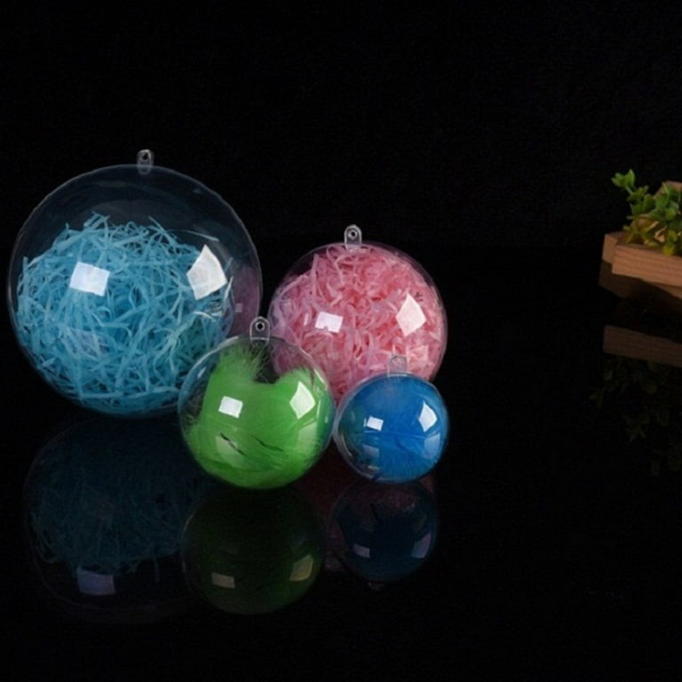 Augper Clearance Christmas Ornaments Ball Clear Plastic Fillable DIY Craft  Ball Ornament Xmas Tree Decoration Transparent Balls for New Years Wedding  Home Decor Gift Storage 