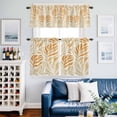 thumbnail image 2 of Orange Beige Abstract Kitchen Curtains Sets for Windows 24 Inch Length, Modern Ombre Vintage Art Rod Pocket Window Treatments Tier Curtains and Valances Set for Bedroom/Bathroom, 2 of 8