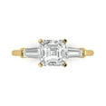 thumbnail image 2 of 1.62 ct Square Emerald Cut Moissanite Three-Stone Engagement Ring for Women in 18K Yellow Gold, 2 of 2