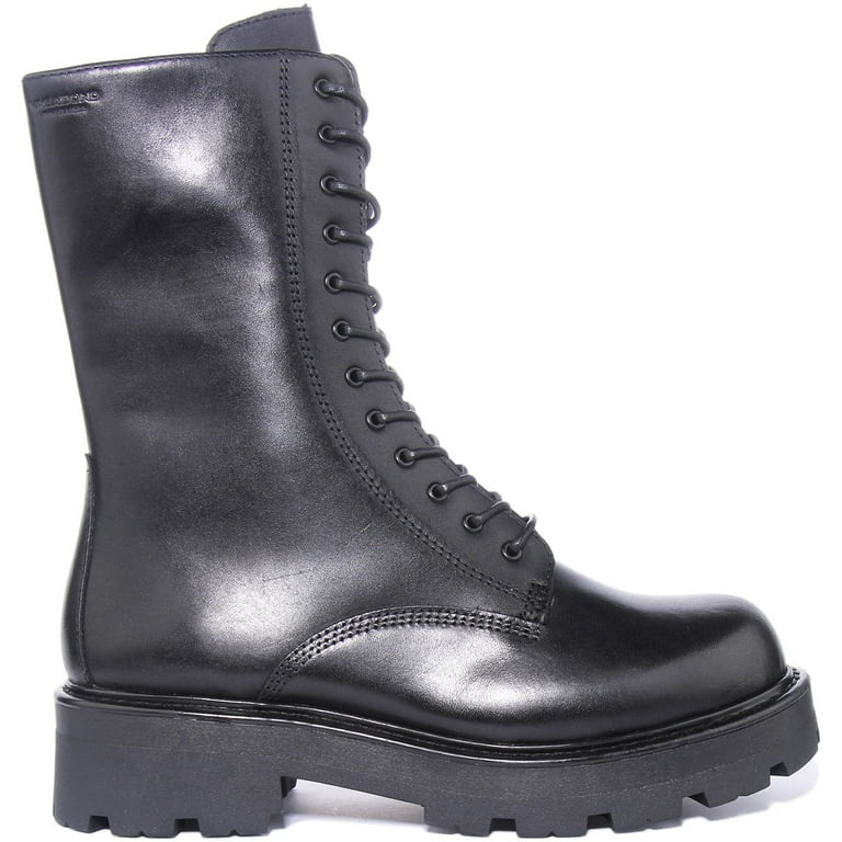 Vagabond Cosmo 2.0 Women s Leather Utility Boot With Side Zip In Black Size 10