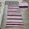thumbnail image 4 of Better Trends 20" x 60" Bathroom Runner Mat, 100% Polyester Non-Slip Bath Rug, Water Absorbent, Machine Washable Griffie Collection - Purple, 4 of 8