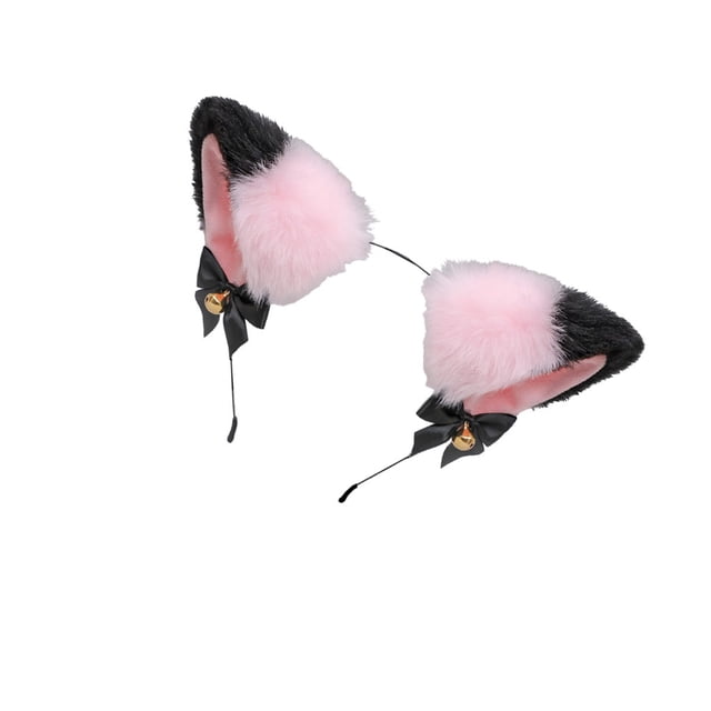 Minnieouse Banda para la cabeza de niña con lazo, cascabeles pequeños, diseño de orejas de animales encantadores, suministro a juego, herramienta de Accesorio para el cabello Tipo15 Minnieouse AP010458-15B
