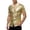 Gold, variant on Men's Sequin Dress Shirt 70s Disco Sparkle Party Short Sleeve Button Down Shirts