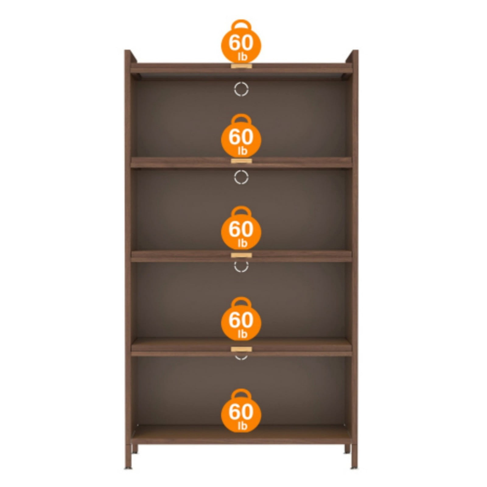 57" Tall Metal Storage Cabinet with 4 Flip Doors, Steel Freestanding Organizer with Ample Storage for Office Bedroom Living Room, Walnut