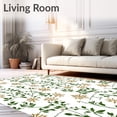 thumbnail image 2 of ODIKA 3'x5' Machine Washable Non-Slip Area Rug, Ornate Snowflake Cluster with Twinkling Starbursts and Ivy Leaves High Traffic Rug with Pad, Green, 738579, 2 of 8