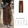 thumbnail image 1 of Pantalones Cargo con bolsillos Y2K para mujer, pantalones rectos de gran tamaño, pantalones vaqueros estéticos de cintura baja Harajuku Vintage 90S, pantalones vaqueros holgados de pierna ancha Tan Jianjun unisex, 1 of 2