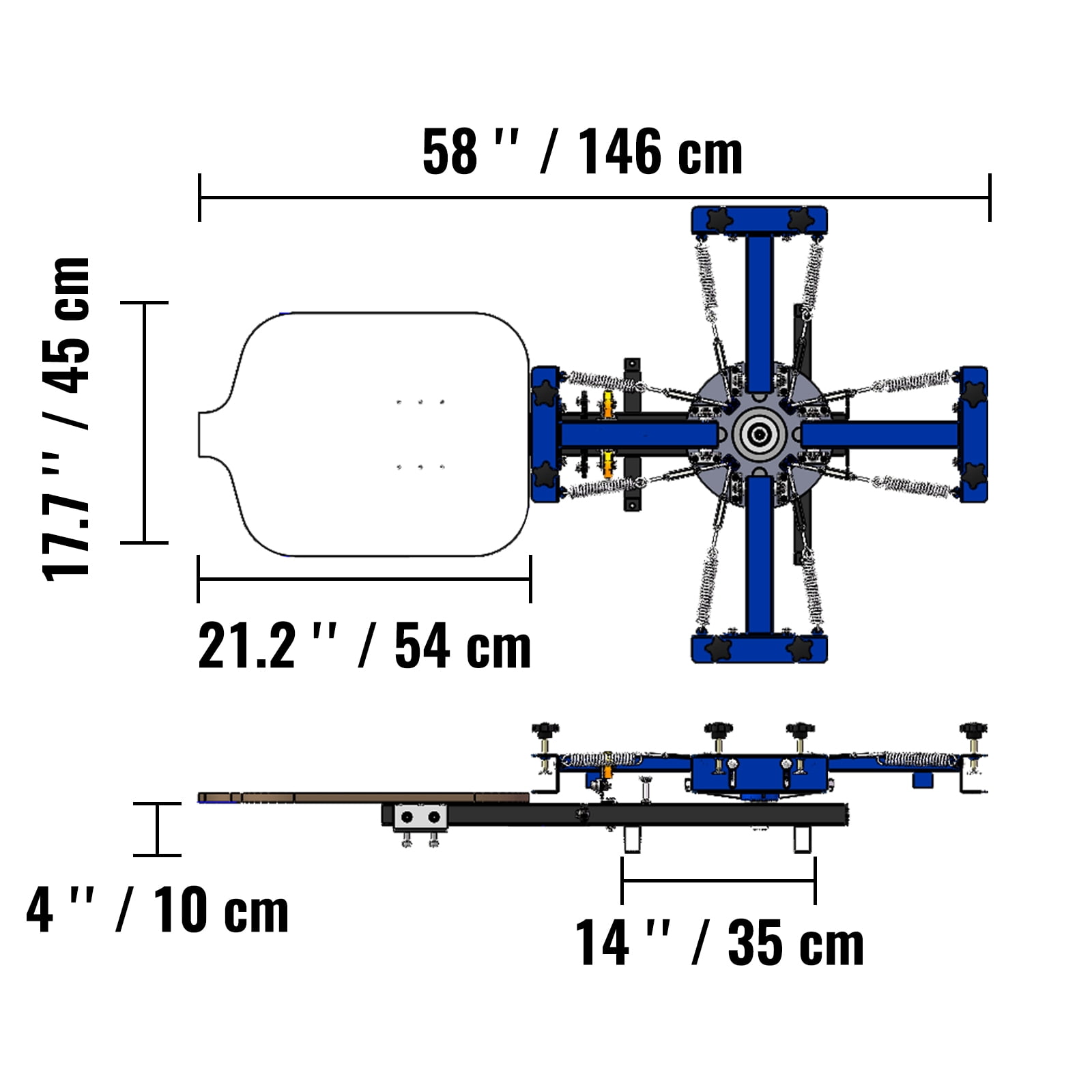 KFFKFF Screen Printing, Dimensions: 21.2x17.7in / 54x45cm, 360° Rotating Silk Print Press, Dual-Layer Alignment Tray for Customized T-Shirt Printing